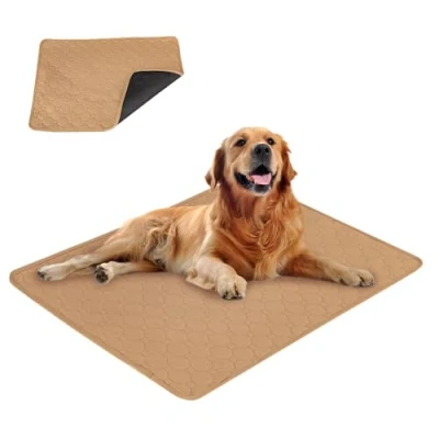 Image de Eastlion Tapis Educateur Chien Ultra Absorbant,Réutilisables Alèse Pipi,Tapis pour et Chiot Convient Aux Chiens/Chats/Cochon d&#039;Inde(1 PCS 60x45 cm) S Beige