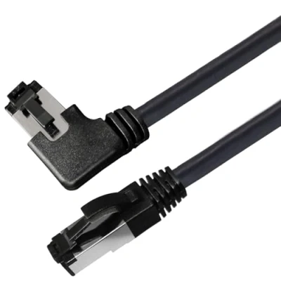 Image de MaxTrack Câble patch Cat 8.1 TI51 0,5 l LAN pour applications 25GBase T/40GBase T/50GBase T réseau catégorie fiche RJ45 droite vers coudée la