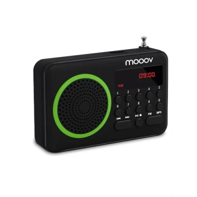 Image de Metronic 477202 Radio Portable FM Compact avec Port USB + Lecteur Carte Micro SD Noir et Vert