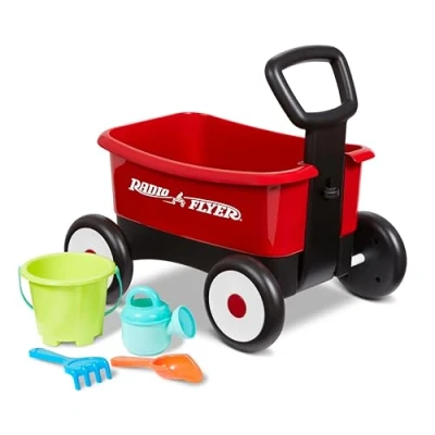 Image de Radio Flyer My 1st Wagon with Beach and Garden Tools, 2 in 1 Wagon, Ages 4