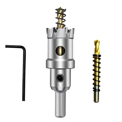 Image de ASNOMY 27mm scie à Cloche en carbure de tungstène, TCT Foret trépan avec 2 forets pilote plaqués titane pour acier inoxydable, feuille, métal