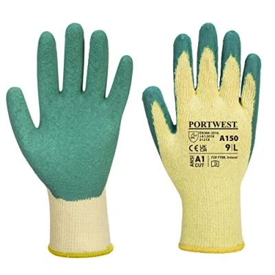 Image de Portwest A150 Gant tricoté enduit Latex Classique Vert, L