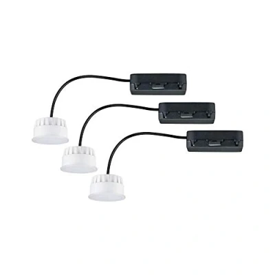 Image de Paulmann 92477 Spots LED Choose Module kit de 3 Easy Dim Rond 3x6,5W Grad. Ampoule Satin projecteurs plast. Lampe enc, Matière, 19.5 W, 3er Coin 2700K