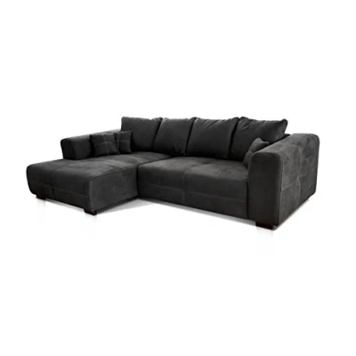 Image de CAVADORE Mavericco Canapé d&#039;angle, Microfibre, Altara Nubuck Noir