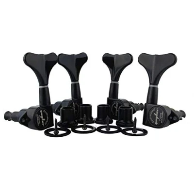 Image de Guyker Guitar Bass Tuners (2R + 2L) 1:17 Ratio Headstock Sealed Tuning Key Pegs Machine Head Replacement for Electric Jazz or Precision Instruments Black