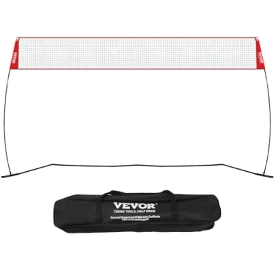 Image de VEVOR Filet d&#039;Entraînement de Volley Ball Autoportant pour Utilisation Intérieure ou Extérieure, Système Portable à Hauteur Réglable avec Sac Transport, Frapper Servir des Exercices