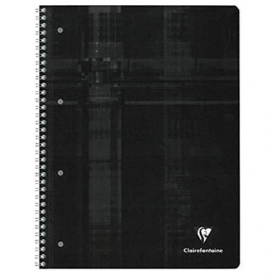 Image de Clairefontaine 8576C Un Cahier à Spirale Perforé A5+ 16x21 cm 160 Pages Détachables Lignées Papier Blanc 90 g Couverture Carte Pelliculée Couleur Aléatoire