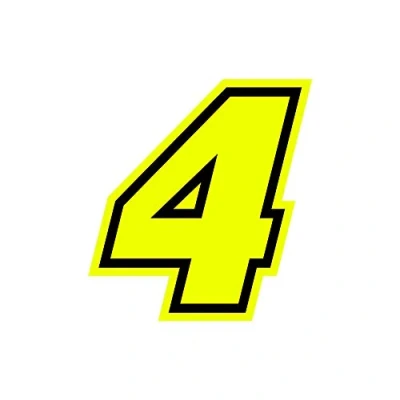 Image de 4R Quattroerre.it 13384 Numéro de Course 4 Moto GP, Jaune Fluorescent, 10 x 9,5 cm