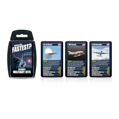 Image de Top Trumps Jeu de Cartes Ultimate Military Jets Classics, apprenez des Faits sur Le Dassault Rafale et la Sentry E 3 dans ce éducatif, Plus 2 Joueurs Font Un Excellent Cadeau pour Les Enfants