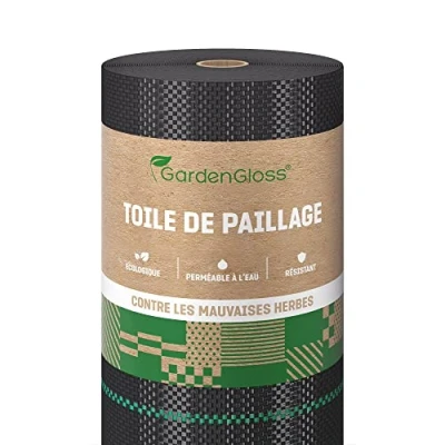 Image de GardenGloss 50m² Toile de paillage Anti Mauvaises Herbes 100 g/m² Film géotextile indéchirable Haute sensibilité aux UV (50m x 1m, 1 Rouleau)