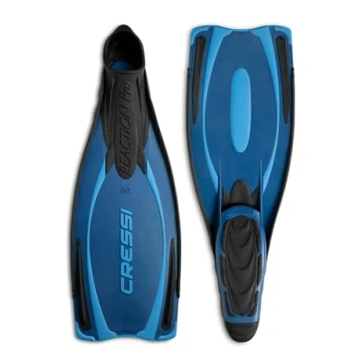 Image de Cressi Reation Ultra Visible Reaction Pro Palme chaussante Mixte, Bleu/Clair Bleu, 40/41