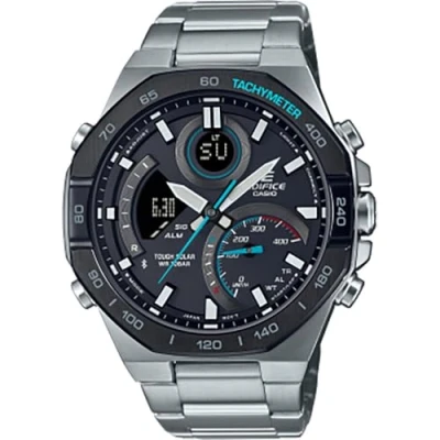 Image de Casio Edifice Mobile Link Analogique Numérique Cadran Gris Solaire ECB 950DB 1A 100M Montre Pour Homme