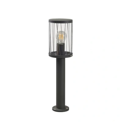 Image de Lindby luminaire extérieur Yonan à intensité variable (Moderne) en Noir Inox (1 lampe,à E27), borne eclairage exterieur, lumineuse exterieur