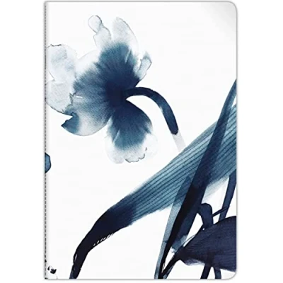 Image de Clairefontaine 115927C Un Cahier Cousu fil motif Floral Peint à l&#039;Encre Bleue A4 21x29,7 cm 96 Pages Lignées avec Marge Papier blanc 90g Collection Inkebana 2 visuels, livraison aléatoire