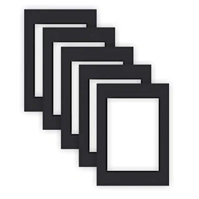Image de nielsen Conservation Passepartout carton 2,2 mm set de 5 pièces format extérieur 29,7x42 cm (DIN A3) pour d&#039;image 21x29,7 A4) noir surface lisse