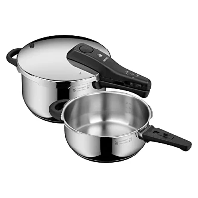 Image de WMF Perfect Set avec autocuiseur rapide Ø 22 cm de diamètre 4 litres et demi + corps 3 litres, acier inoxydable Cromargan pour induction