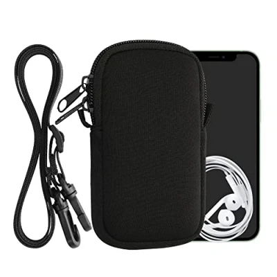 Image de kwmobile Housse de Protection Universelle pour Smartphone XS 3,5/4&quot; Pochette téléphone Portable en néoprène avec Collier Ajustable Noir