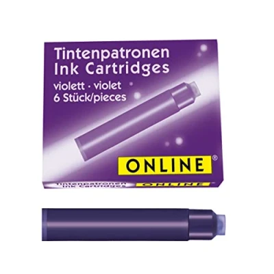 Image de ONLINE 6x Recharges d&#039;encre pour stylos plumes I compatible avec Pelikan, Stabilo, Schneider etc encre mauve cartouches universelles