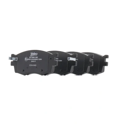 Image de VALEO 301868 Jeu de plaquettes frein FIRST Essieu avant contact signal d&#039;usure inclus avec tôle anti bruit HYUNDAI: i20 I 3/5 portes, ACCENT 3