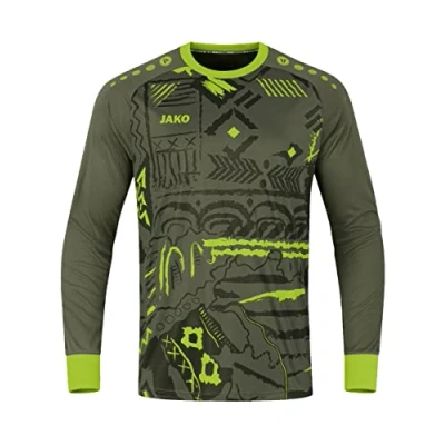Image de JAKO Maillot De Gardien Tropicana (Manches Longues), Mixte, Kaki/Vert Fluo, XL