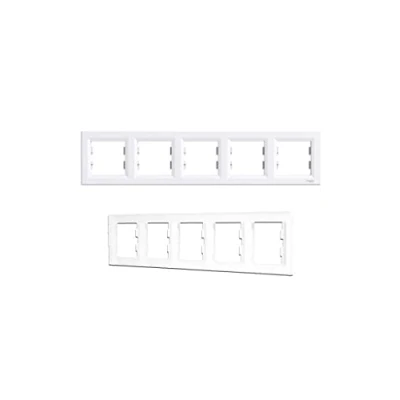 Image de Plaque / cadre quintuple, horizontale, blanc Asfora Schneider