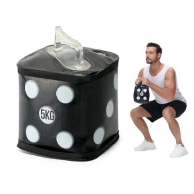 Image de DEIRIS Haltères d&#039;eau 5 KG/Pièce, Voyage Haltères, Réglable Remplissables Set, Dés d&#039;exercice amusants pour Adaptés au Fitness à Domicile et la Musculation