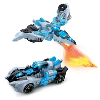 Image de VTech Switch &amp; Go Dinos Fire, Dinosaure Sonore Steel, le Super Ptérodactyle, Jouet 2 en 1 Transformable Voiture de Course, Projections Lumineuses, Cadeau Enfant Dès 4 Ans Contenu Français