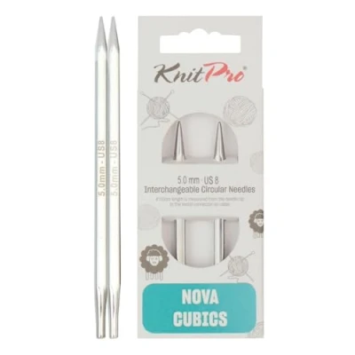Image de KnitPro KP12343 Nova Aiguille Cubique Circulaire Interchangeable Spéciale Bois Multicolore 22 x 0,5 11,2 cm