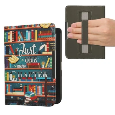 Image de kwmobile Étui Compatible avec Kobo Clara BW/Colour Coque à Rabat magnétique Tablette eReader Similicuir Sangle Multicolore