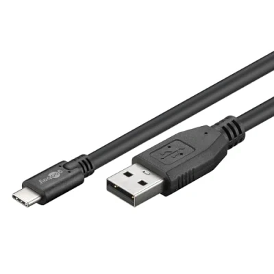 Image de Goobay 55468 Câble USB 2.0 C vers A, Noir, 1.8m Longueur