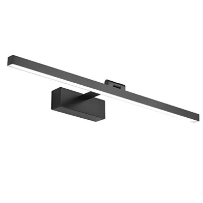 Image de Klighten Lampe Miroir LED Salle de Bain 60cm, 18W 1170 Lumen, IP44 Étanche Applique Murale 180 Rotatif, Lumière Moderne, Blanc Froid 5500K, Schwarz