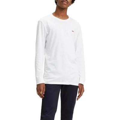 Image de Levi&#039;s Homme Long Sleeve Original Housemark Tee, Cotton + Patch White, S