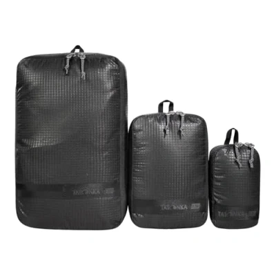 Image de Tatonka Lot de 3 sacs rangement Avec fermeture éclair Ultra légers et peu encombrants poches différentes tailles (noir)