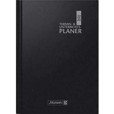 Image de BRUNNEN A5 1075961903 Agenda scolaire 2022/2023 Format 17 x 24 cm Noir 2 pages = 1 semaine