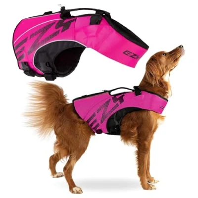 Image de EZYDOG X2 Boost Gilet de Sauvetage Bateau, adapté aux Chiens, Planche à pagaie, flottabilité supérieure, poignée Sauvetage, (Taille M, Rose)