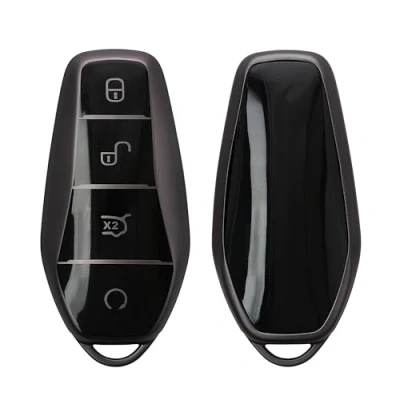 Image de kwmobile Boitier Clef Voiture Compatible avec BYD Atto 3 / Han/Tang/Dolphin/Yuan/Seal Coque en Silicone de Étui Protection Noir Mat
