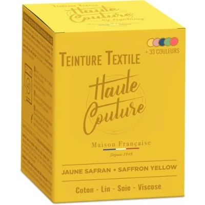 Image de Teinture Textile Jaune 350g Tout en un Prêt à l&#039;emploi pour Vêtements et Tissus HAUTE COUTURE