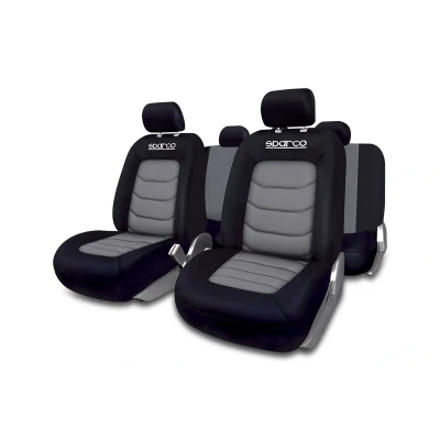 Image de SPARCO S LINE SPC1019GR Couverture de siège gris/noir Polyester avant et arrière