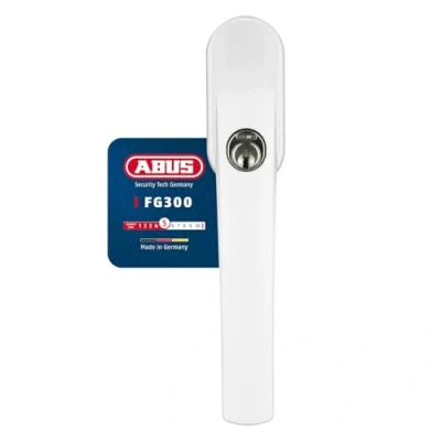 Image de ABUS Poignée de Fenêtre Verrouillable FG300 Bouton avec Cylindre Poussoir, à Verrouillage Différent Niveau Sécurité 5 48518 Blanc