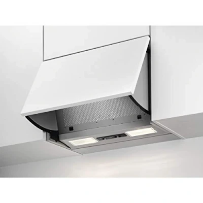 Image de AEG DEB1621S Hotte aspirante (encastrée) / pliable avec 3 niveaux de puissance 59,8 cm/filtre à graisse non tissé/éclairage LED 66,1 kWh par an/gris