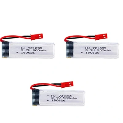 Image de YUNIQUE GREEN CLEAN POWER Batterie Lipo Rechargeable 3.7V 500mAh 3 Pcs Compatible avec Les Drones Quadricoptères UDI U817, U817C, U817A, U818A, WLtoys V959 et Autres, 57x17x8 mm 16 GR, Argent