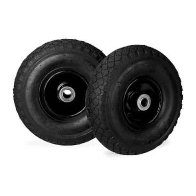 Image de Relaxdays roue de diable brouette set 2, rechange, caoutchouc 3.00 4, 100 kg, 260 x 85 mm, noir