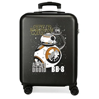 Image de Star Wars Droids Valise de Cabine Noire 38 x 55 20 cm Rigide ABS Fermeture à Combinaison latérale 34 2 kg 4 Roues Doubles Bagage Main, Noir, 38x55x20 cms,