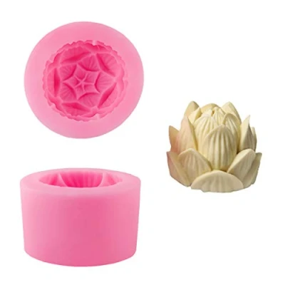 Image de WANDIC 1 moule en silicone 3D forme de lotus pour la fabrication bougies, savon argile polymère, fait à main