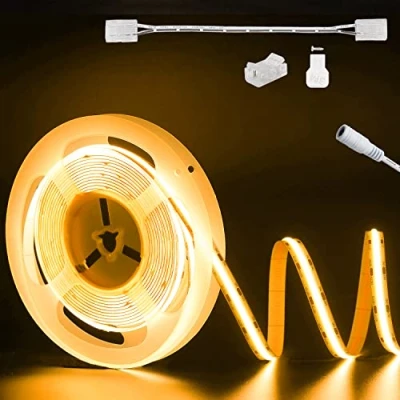 Image de PAUTIX Bande LED COB Blanc Chaud 2000K DC24V, 6M 504LEDs/M CRI90+ Ruban Flexible Lumineux pour Éclairage Domestique DIY, Projet d&#039;Ingénierie avec Connecteur 8mm (Alimentation Non Incluse)