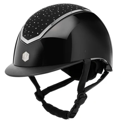 Image de Charles Owen Casque d&#039;équitation Kylo Gloss Crystal Noir/Chrome