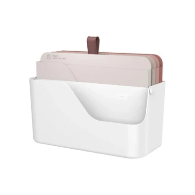 Image de Rotho MyPaper Inbox My Paper Plus Organiseur de documents en plastique (PP) sans BPA, blanc/rouge, 36,4 x 16,8 31,7 cm