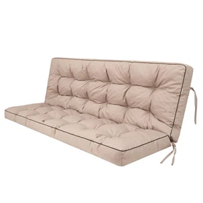 Image de Coussin pour palette, extérieur, balancelle, banc de jardin, avec dossier. Imperméable et qualité supérieure M, largeur d&#039;assise : 120 cm