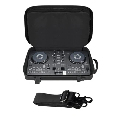 Image de sac portable pour AlphaTheta DDJ FLX2, étui de transport voyage compatible avec lecteur disque FLX2/Pioneer 200/DDJ WeGO4/Hercules Inpulse 200/Inpulse200 MK2, multifonction