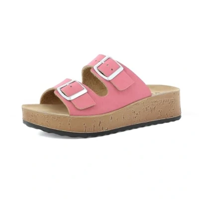 Image de inblu Sandales pour Femme avec Double Bande et Boucles réglables, Platform légère, Semelle rembourrée du 35 au 41 Glissante, Fuchsia, 40 EU